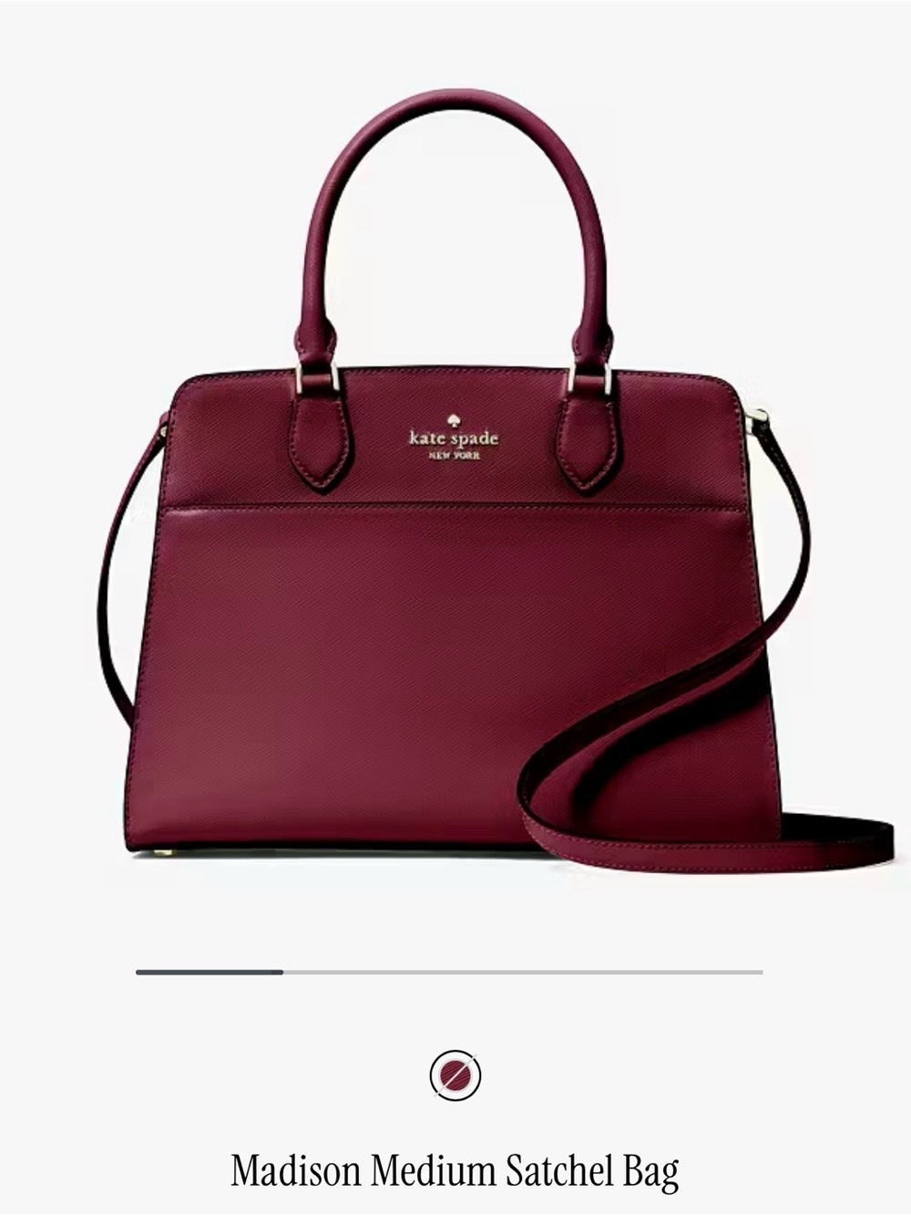 kate spade Madison Medium Satchel Bag in Blackberry Preserves